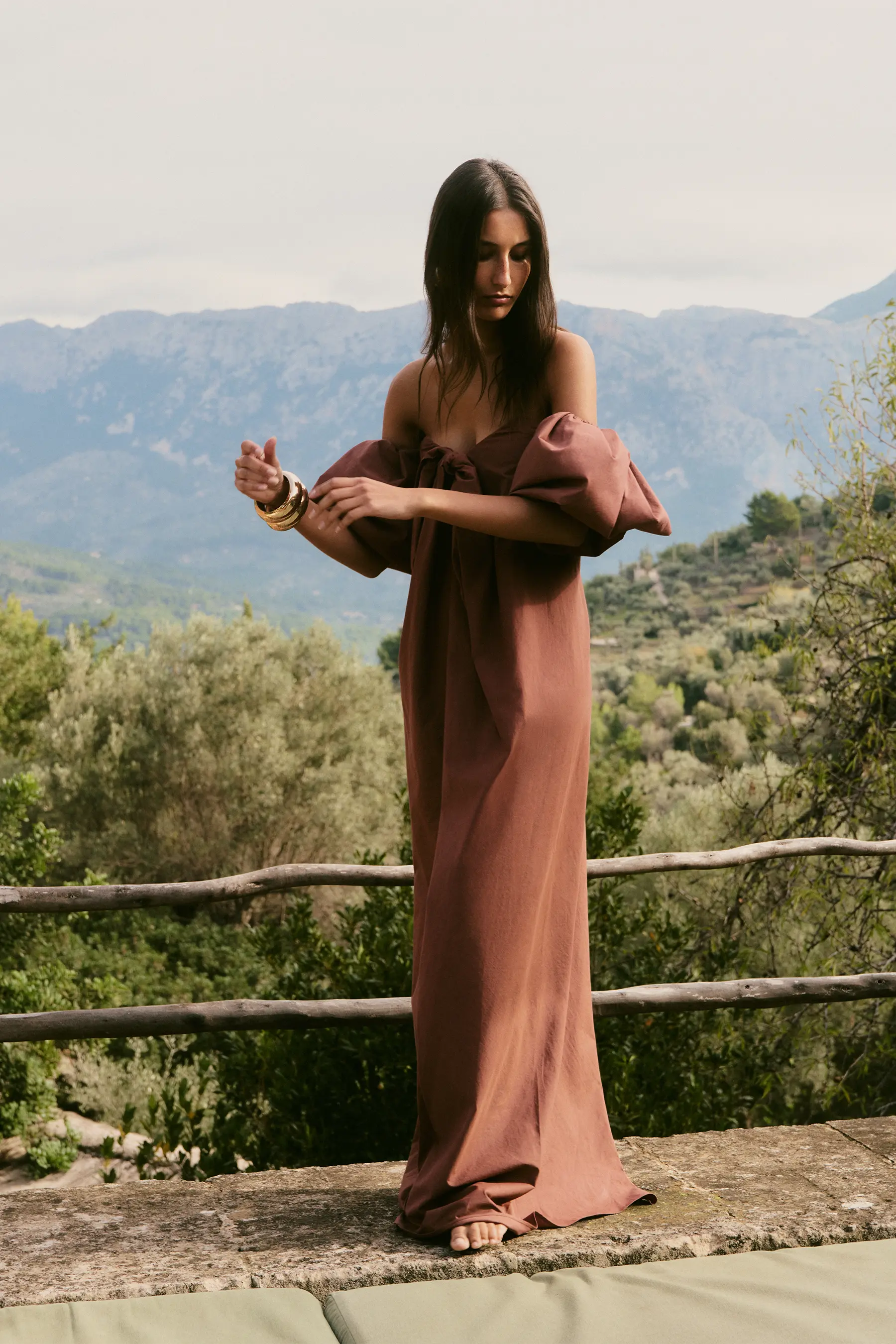 REYNA TIE FRONT COLUMN DRESS