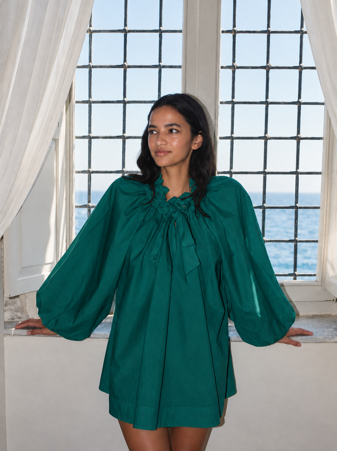 ADELINE TIE MINI DRESS