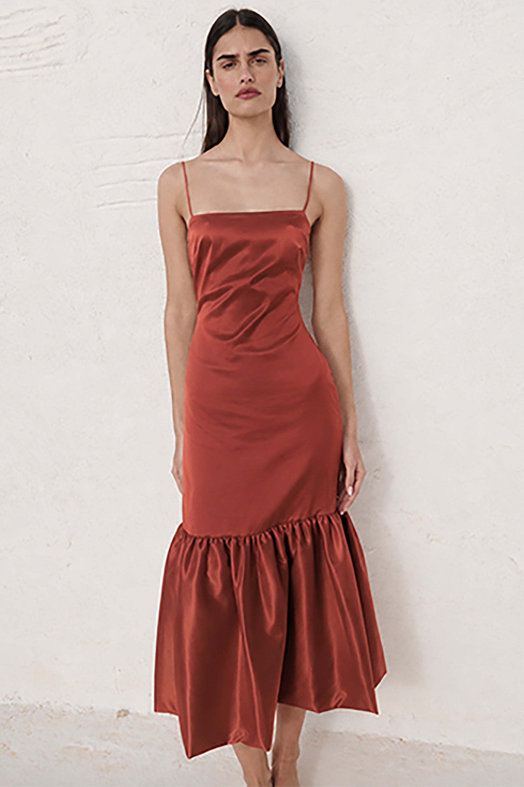 SYDNEY RUFFLE HEM GOWN