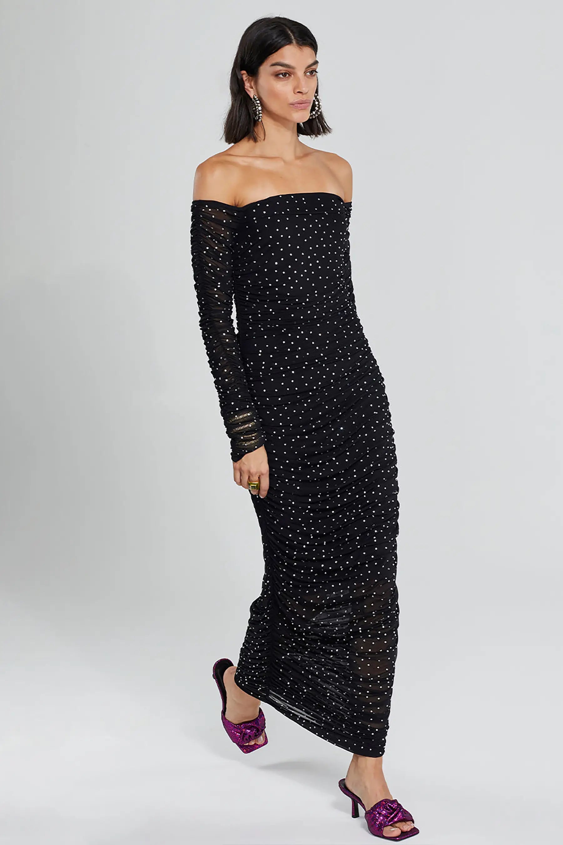 Aria Pearl Midi Dress- Baby Blue