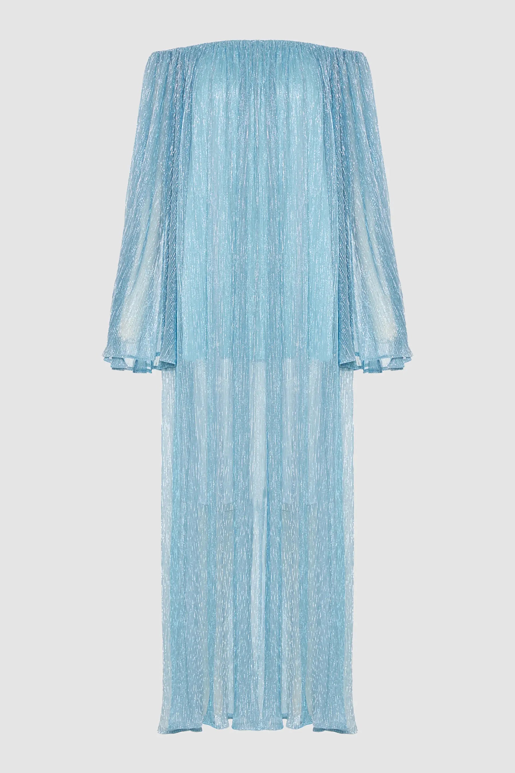 CORINTHIA OFF SHOULDER PLEATED GOWN