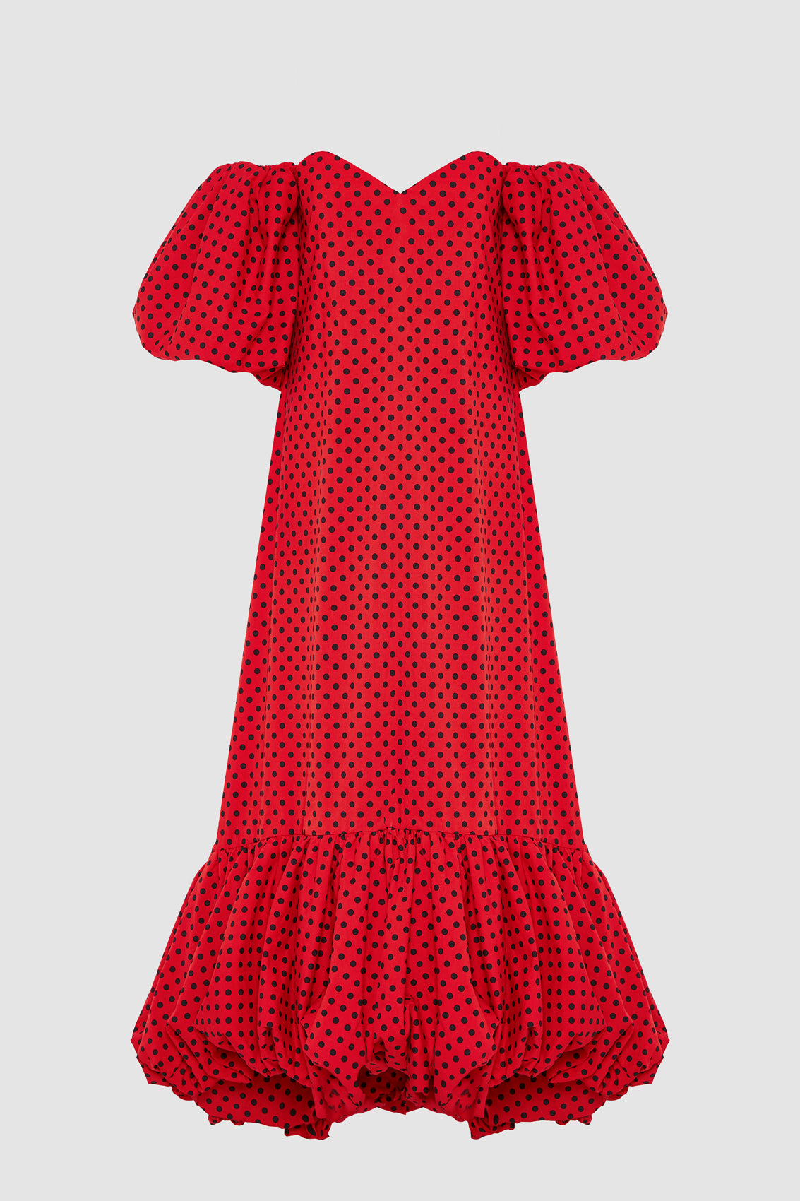 LUCIA HIGH LOW BUBBLE HEM MIDI DRESS