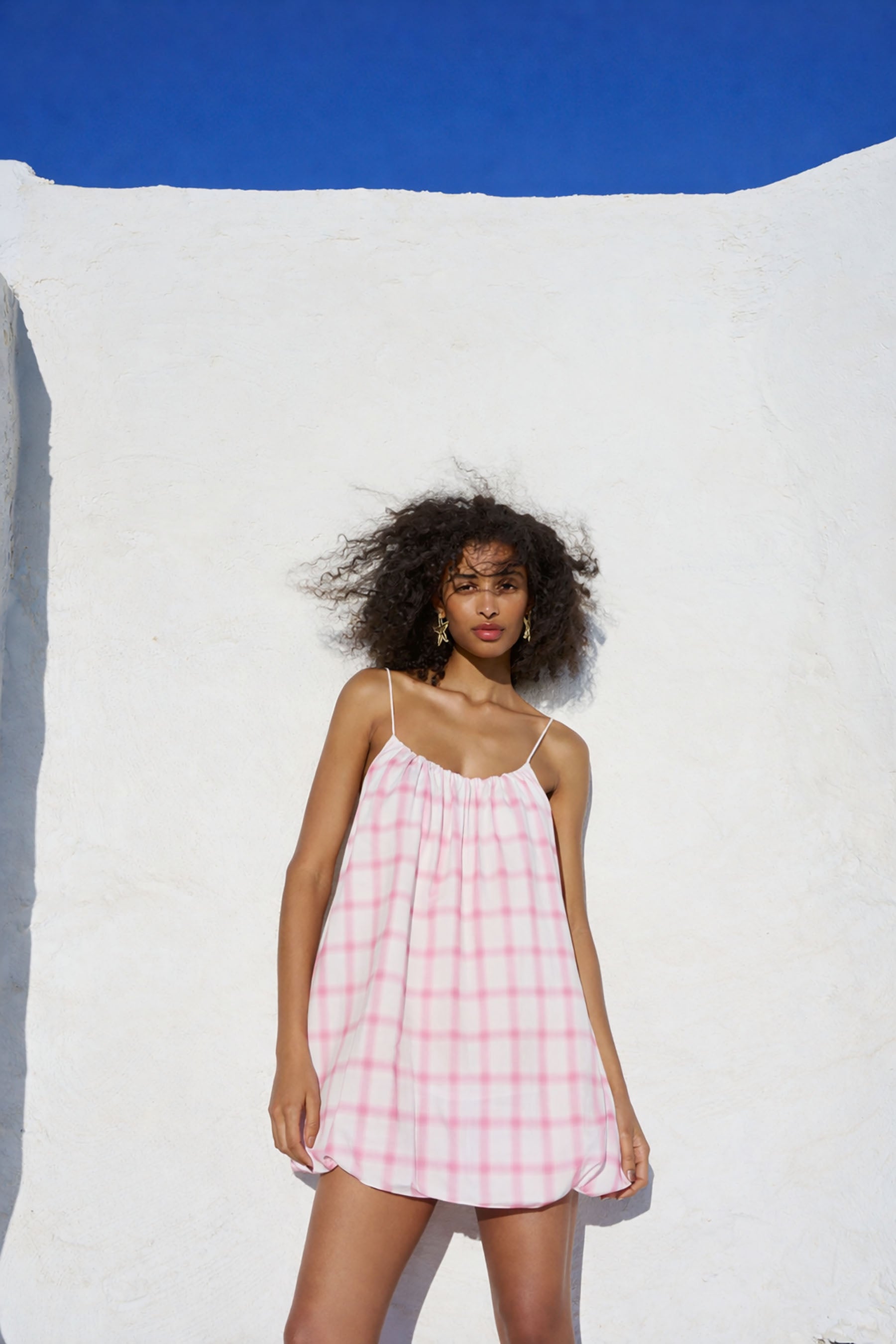 RILEY BUBBLE HEM MINI DRESS PINK CHERUB / XS RILEY BUBBLE HEM MINI DRESS PINK CHERUB / XS