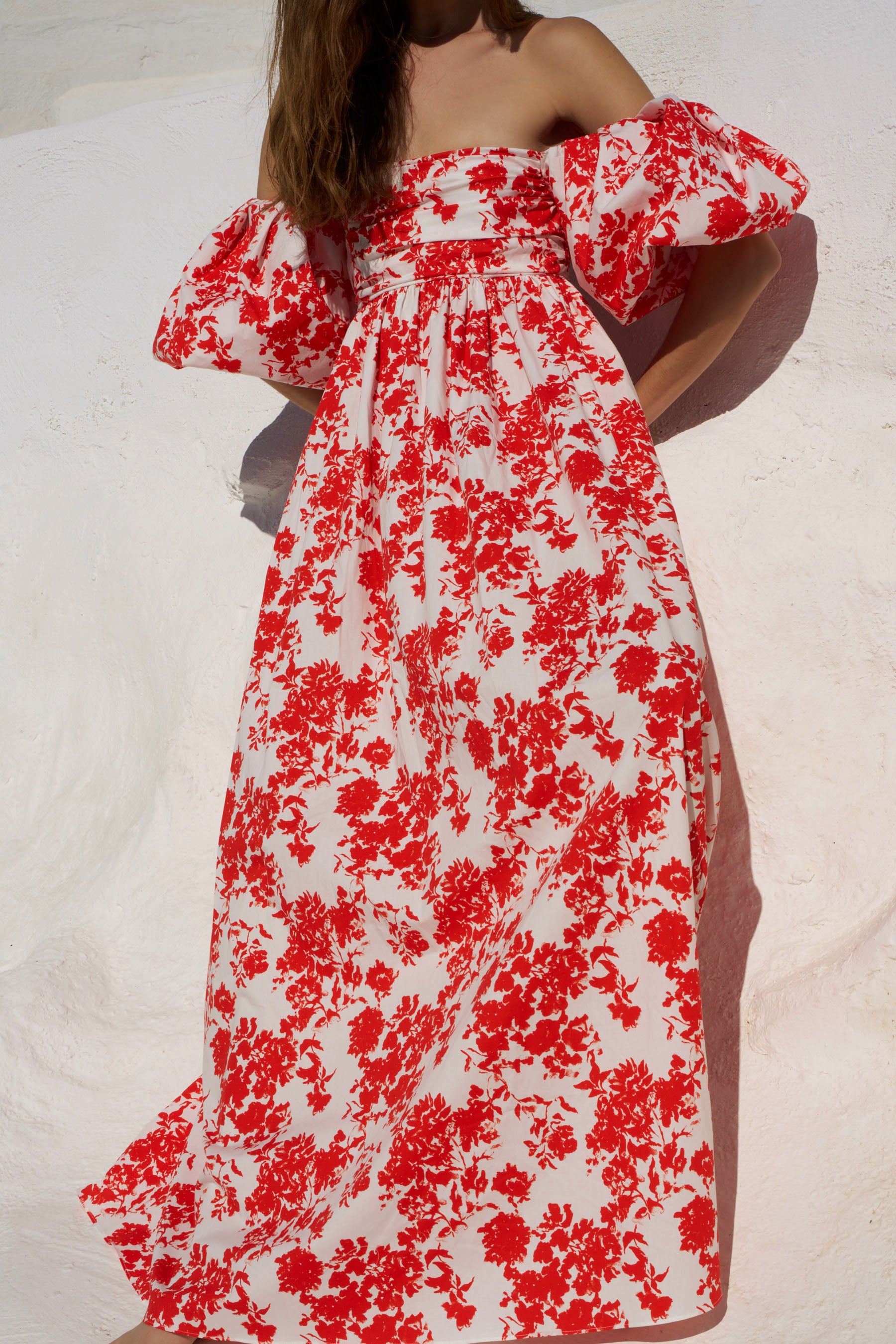 EMILIA RUCHED EMPIRE MAXI DRESS