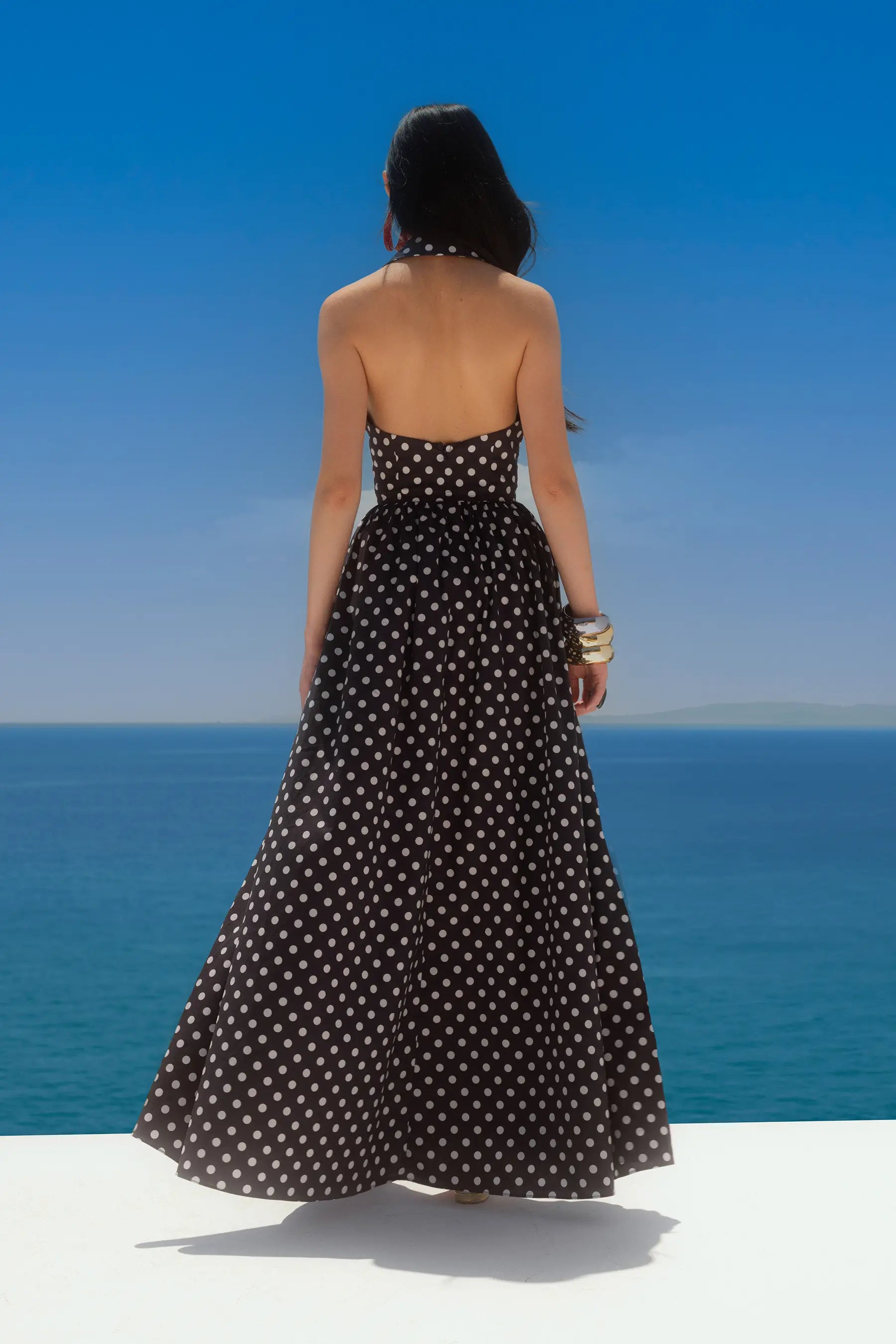 AYA OPEN BACK COLLARED GOWN