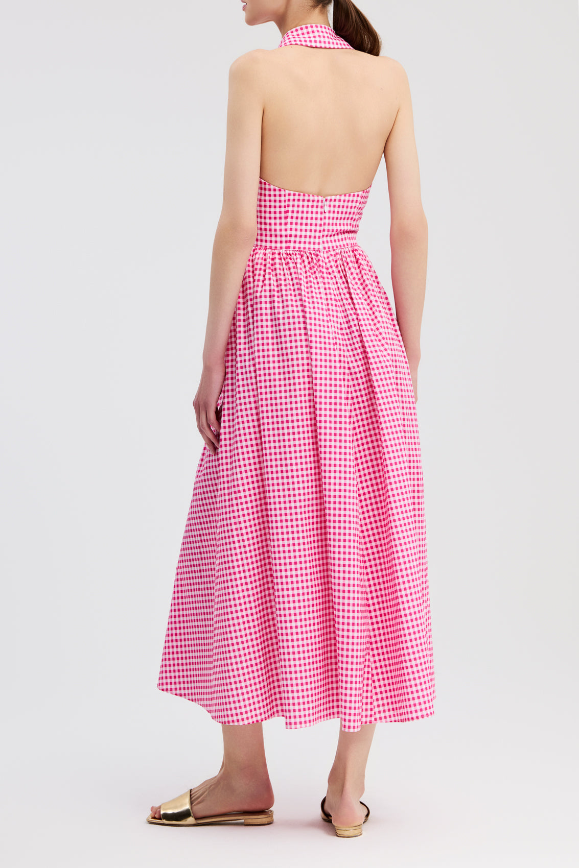 AYA OPEN BACK COLLARED MIDI DRESS