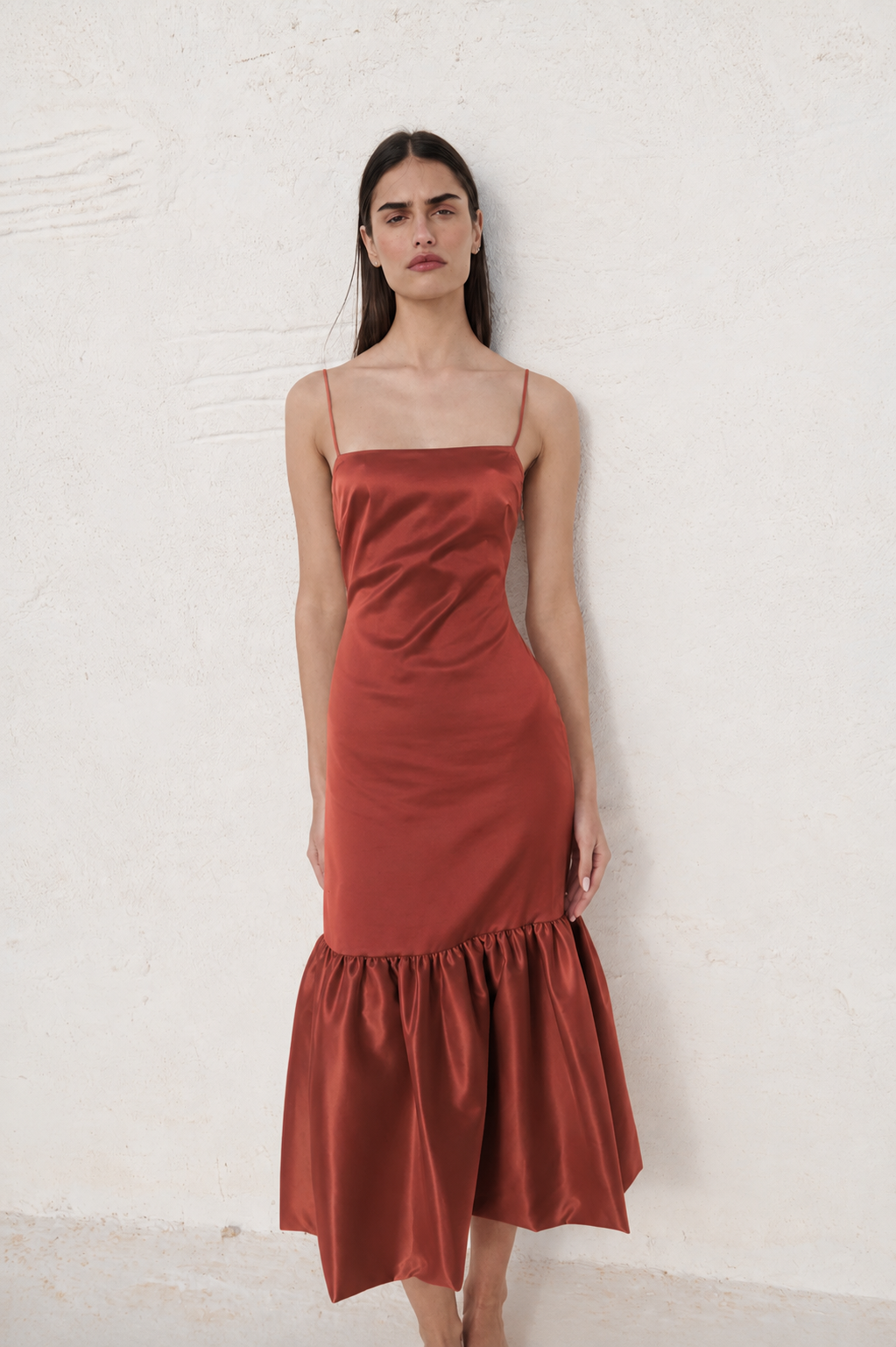 SYDNEY RUFFLE HEM GOWN