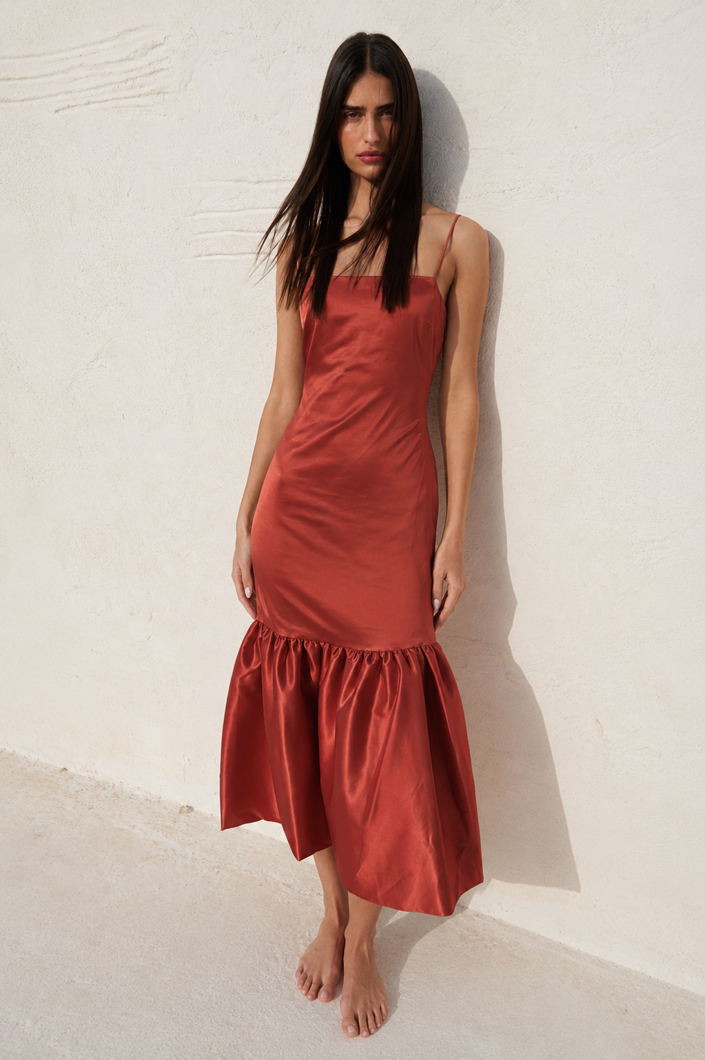 SYDNEY RUFFLE HEM GOWN