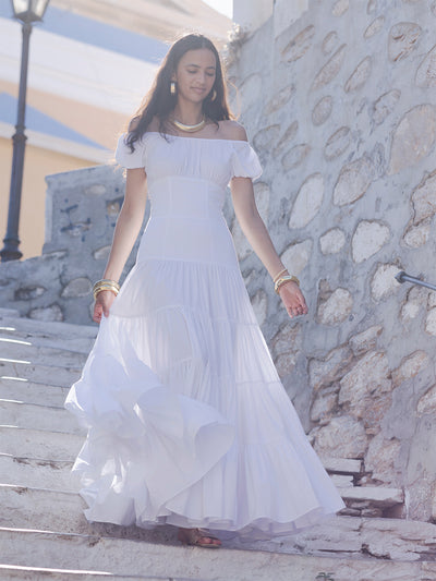 Always” Off-Shoulder Drawstring Dress – Anastasia Couture