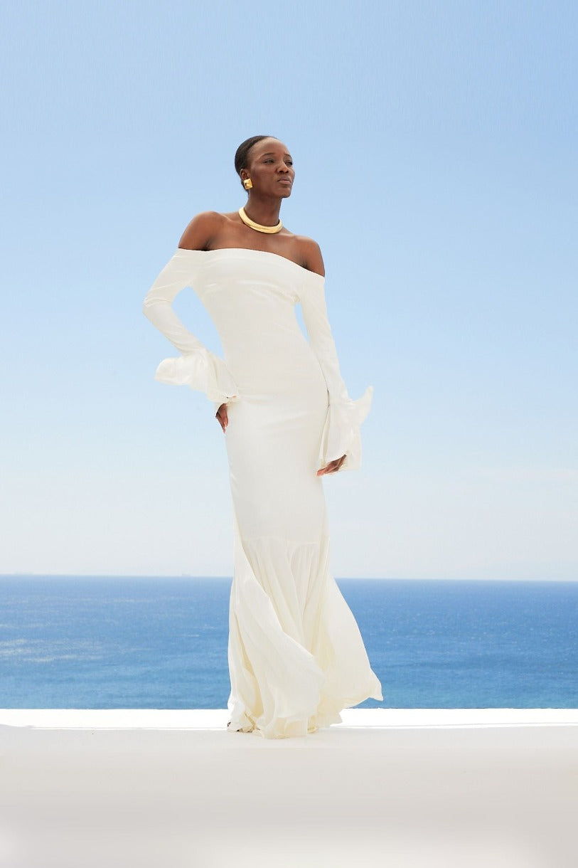 ZARINA OFF SHOULDER TRUMPET GOWN