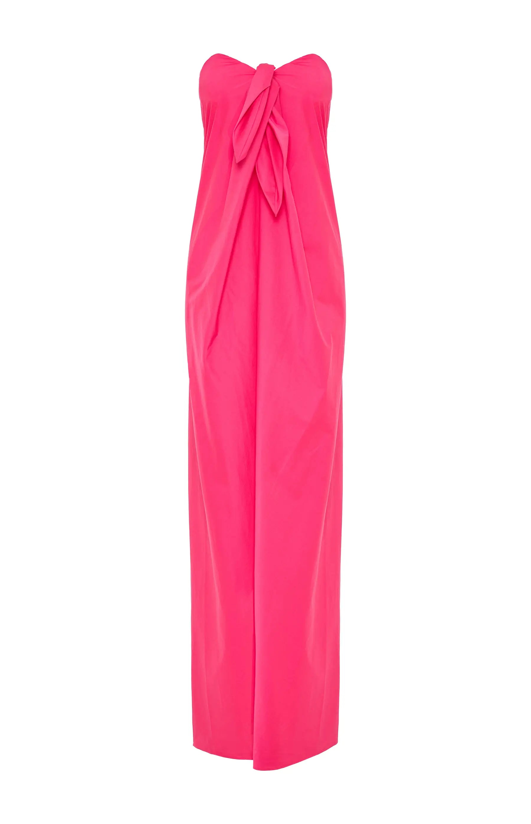 KAIA TIE FRONT STRAPLESS COLUMN GOWN