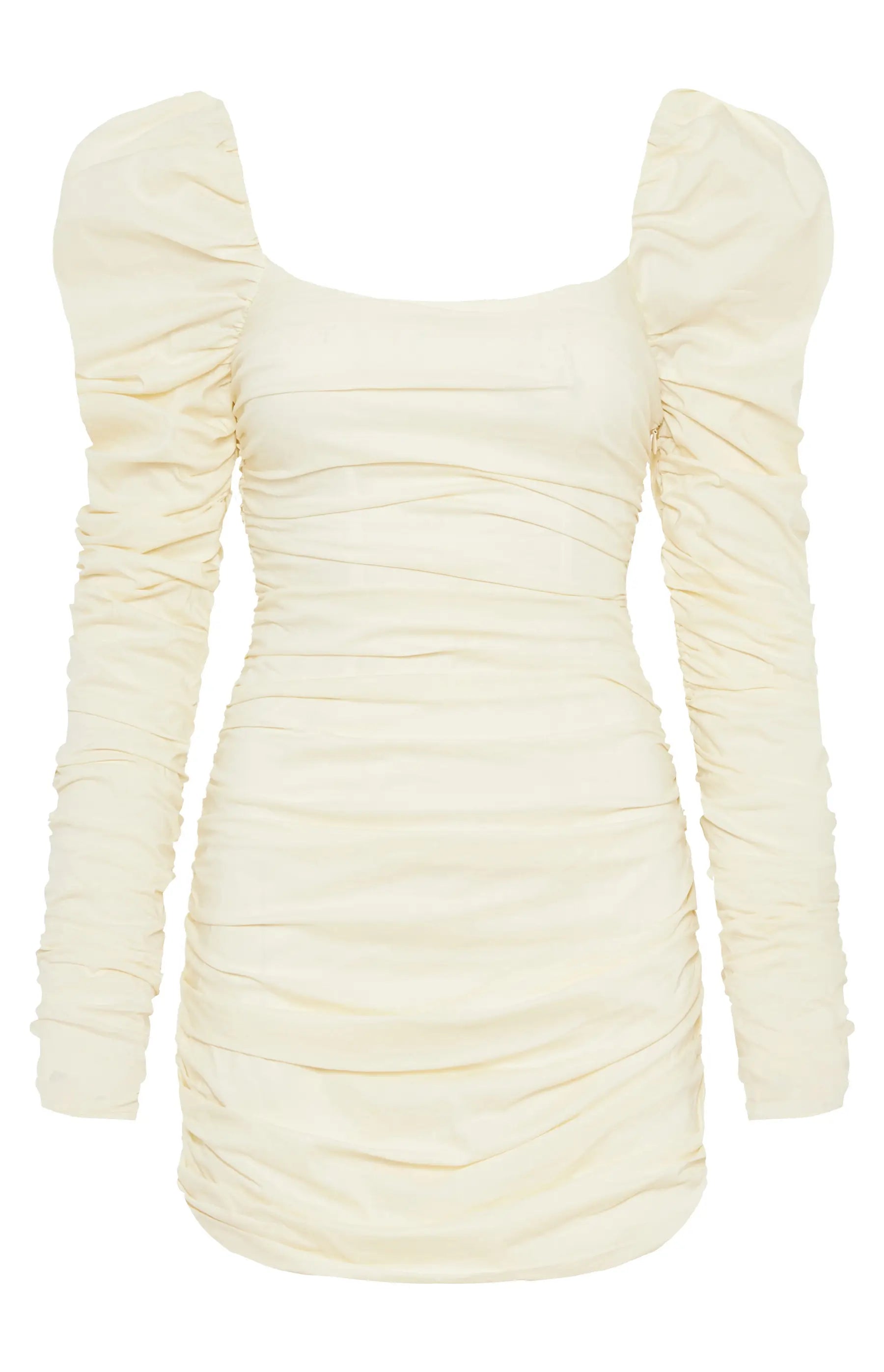 MAXINE RUCHED PUFF SLEEVE MINI DRESS