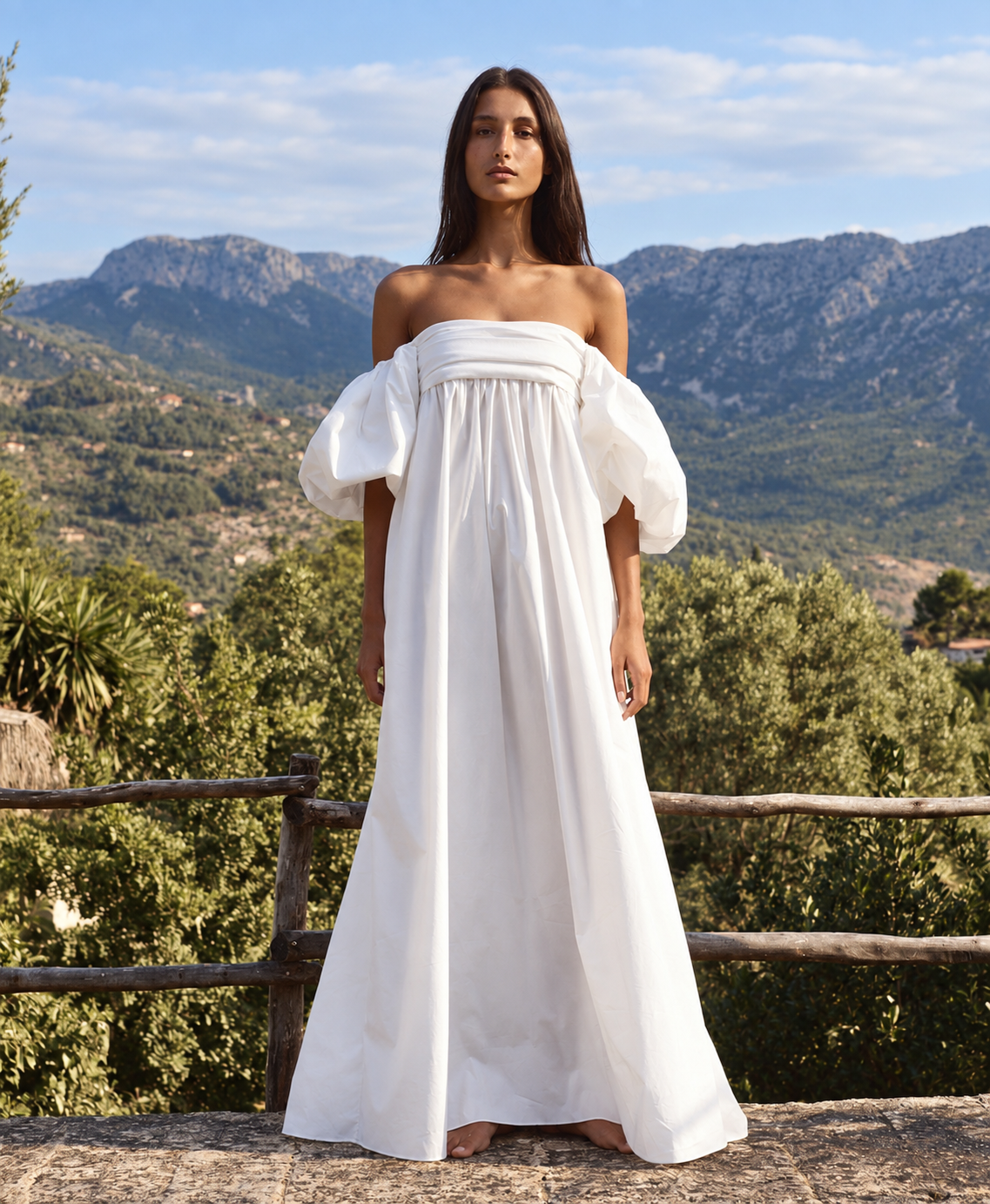 EMILIA RUCHED EMPIRE MAXI DRESS